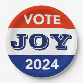 Vote Joy 2024 Harris Walz Pappteller