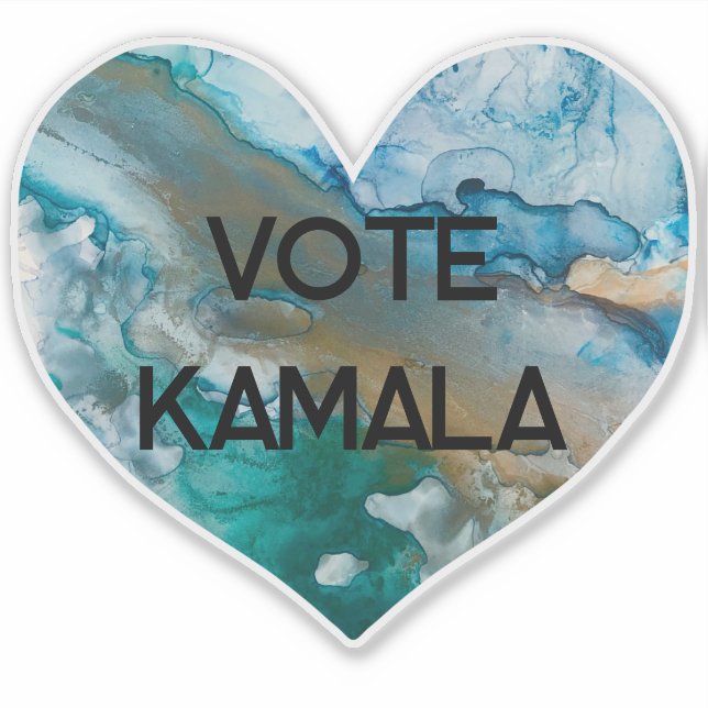 Vote Kamala Blue Alcohol Tinten Herz Aufkleber (Vorderseite)