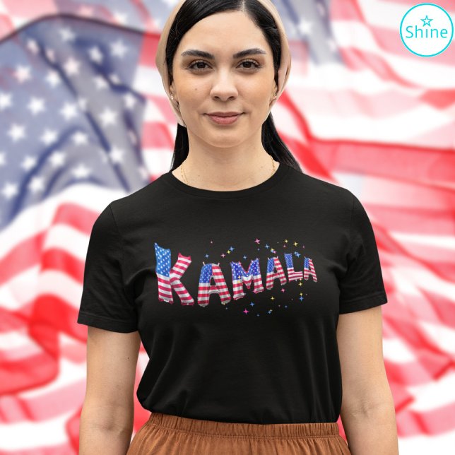 Vote Kamala Harris für Präsidentin Flag Alphabet Tri-Blend Shirt (Von Creator hochgeladen)