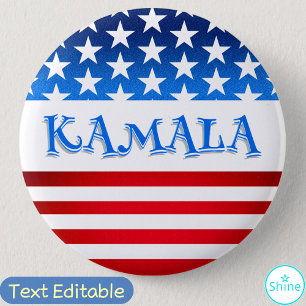 Vote Kamala Harris USA Flag Typografie Custom Text Button