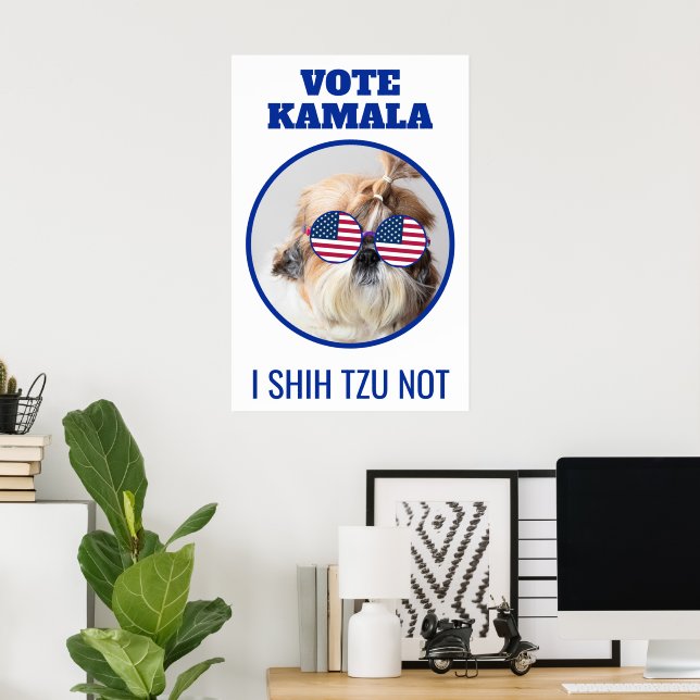 Vote Kamala USA flagge Shih Tzu Nicht niedlicher H Poster (Heimbüro)