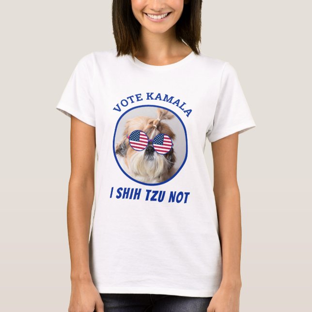 Vote Kamala USA flagge Shih Tzu Nicht niedlicher H T-Shirt (Vorderseite)