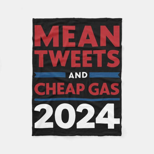 Vote Mean Tweets And Cheap Gas Pro Trump Republica Fleecedecke (Vorderseite)