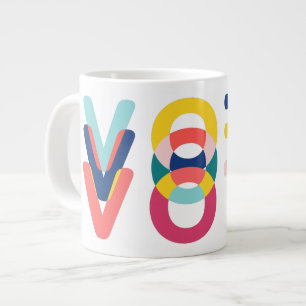 Vote Multicolor Rainbow Modern Yellow Blue Jumbo-Tasse