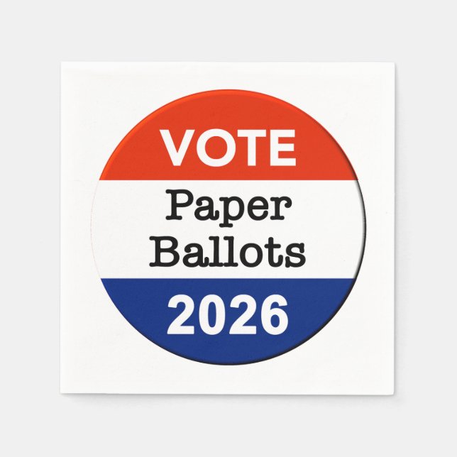 Vote Paper Ballots 2026 Midterm Election Paper Cup Serviette (Vorderseite)