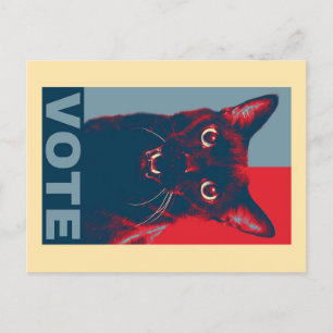 VOTE Postkarte mit vielen Halloween-Katzen