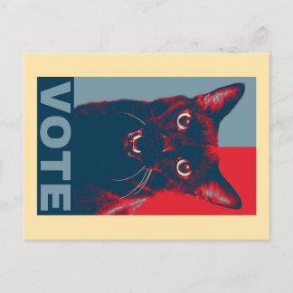 VOTE Postkarte mit vielen Halloween-Katzen