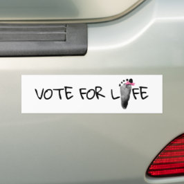 Vote Pro-Life Baby Footprint Autoaufkleber