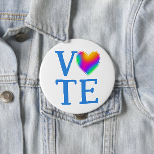 VOTE Rainbow Heart Button
