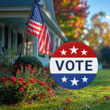 Vote Red and Blue Election Yard