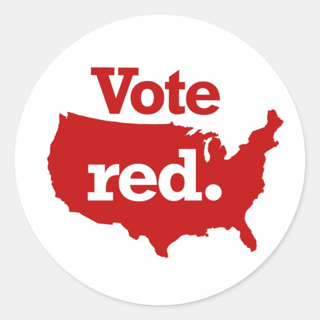 Vote Red Runder Aufkleber (Vorderseite)