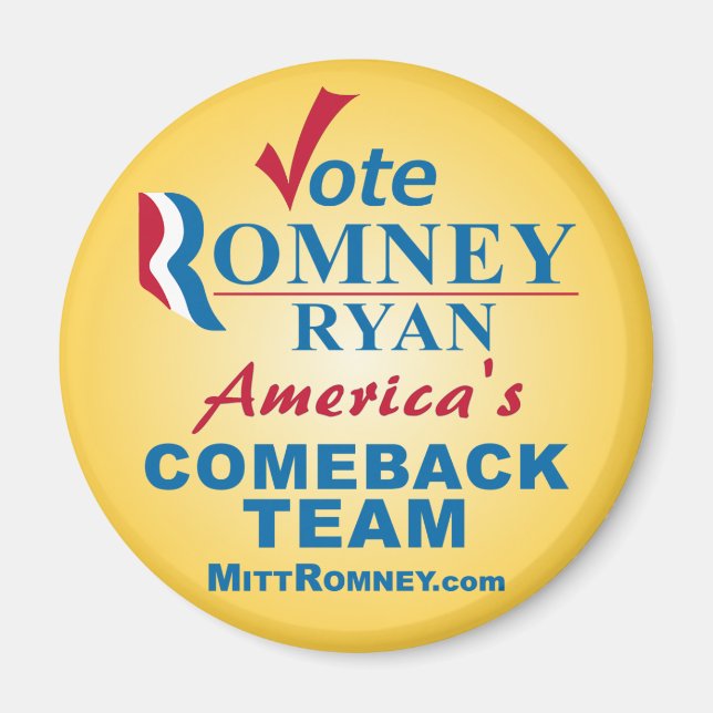 Vote Romney Ryan - Anti Obama Magnet (Vorne)
