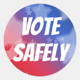 Vote Safely Runder Aufkleber