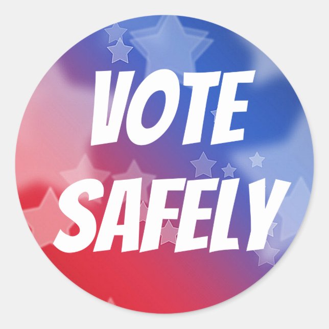 Vote Safely Runder Aufkleber (Vorderseite)