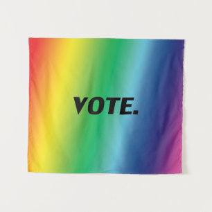 "Vote" Stolz lgbtq lgbt Regenbogenfarben Wandteppich