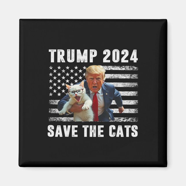 Vote Trump 2025 Funny Save The Cats  Magnet (Vorne)