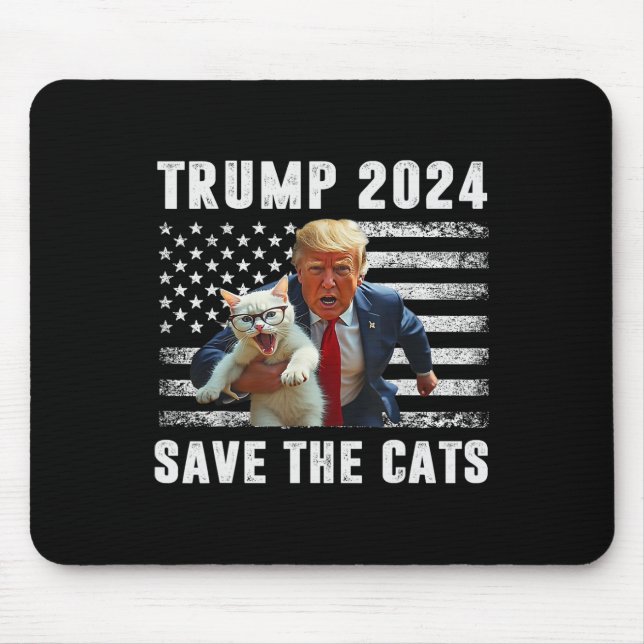 Vote Trump 2025 Funny Save The Cats  Mousepad (Vorne)
