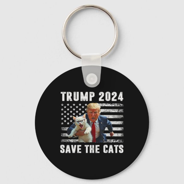 Vote Trump 2025 Funny Save The Cats  Schlüsselanhänger (Vorderseite)