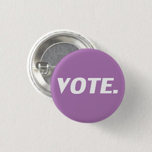 "Vote", weiße Buchstaben, Lavendel, lila Hintergr Button