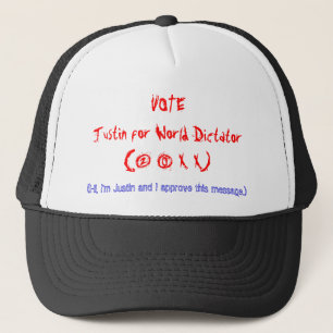 VOTEJustin für Weltdiktator (2 0 X X) Truckerkappe