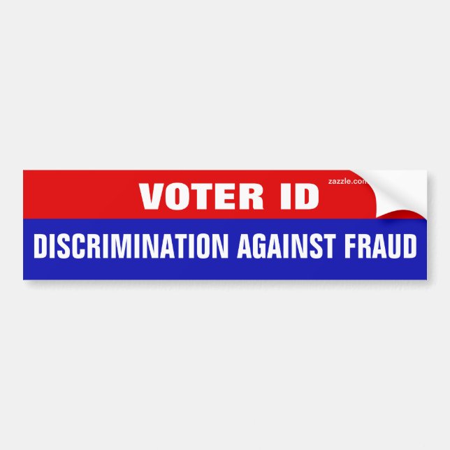 Voter ID Is Discrimination Against Fraud Autoaufkleber (Vorne)