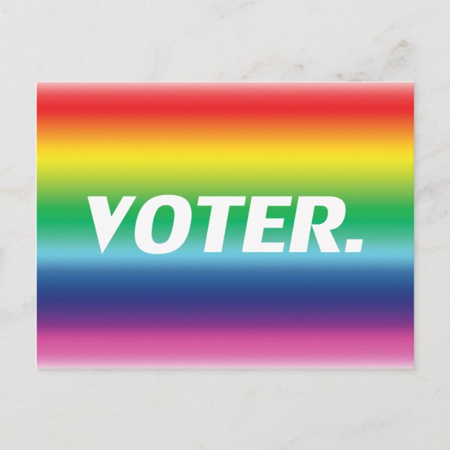 "Voter" Pride lgbtq lgbt Regenbogenfarben Postkarte (Vorderseite)