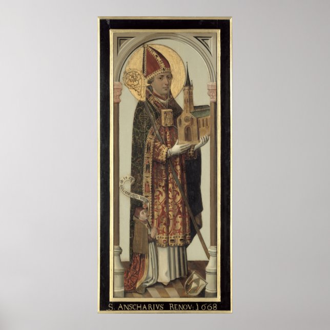 Votive Panel Depicting St. Ansgar, 1457 Poster (Vorne)