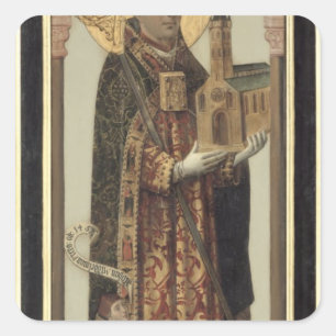 Votive Panel Depicting St. Ansgar, 1457 Quadratischer Aufkleber