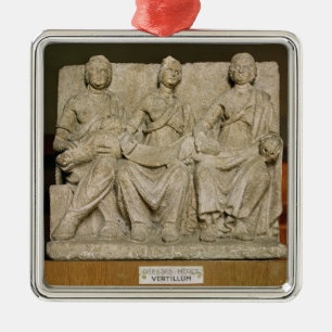 Votive Skulptur einer dreifachen Muttergottheit Silbernes Ornament