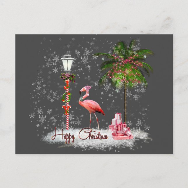 Votos de Natal de Flamingo Postkarte (Vorderseite)