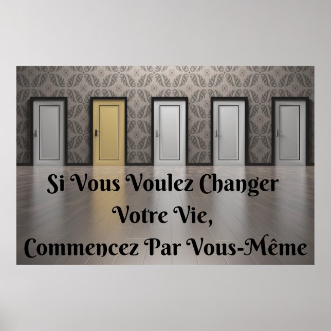 "Votre Vie" Affiche Citation Positive Poster (Vorne)