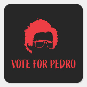 Votum für Pedro - Napoleon Dynamite Quadratischer Aufkleber