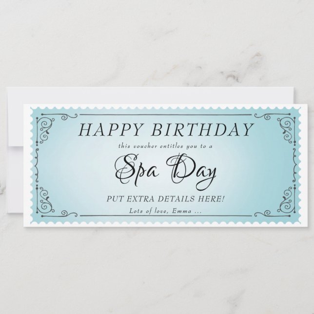 Voucher-Zertifikat für den benutzerdefinierten Wel Einladung (Vorderseite)