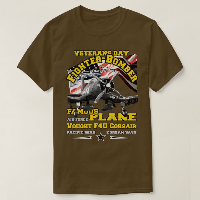 Vought F4U Corsair Kampfflugzeug ww2 T-Shirt (Design vorne)