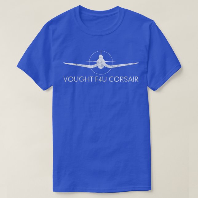 Vought F4U Corsair WW2 American Flugzeug Worin Eff T-Shirt (Design vorne)