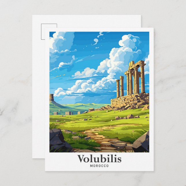 Voulubilis Marokko Kunst, Dichtung und Musik Postkarte (Vorne/Hinten)