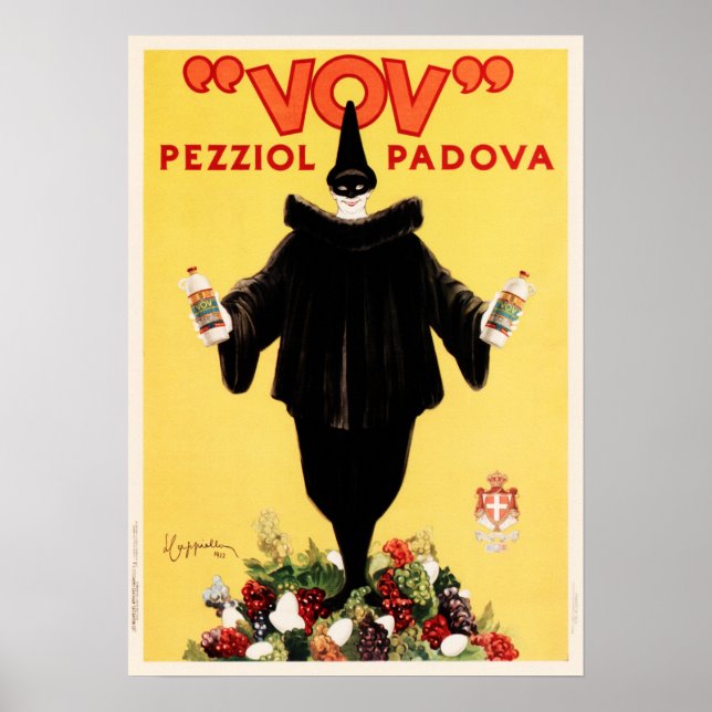 VOV PEZZIOL PADOVA Italien Liquor Cappiello Art De Poster (Vorne)