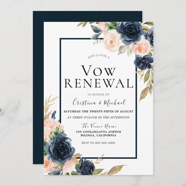 Vow Renewal Einladung (Vorne/Hinten)