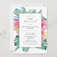 Vow Renewal Einladungen Tropische Blume