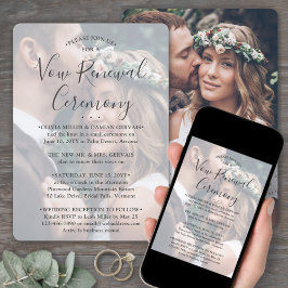 Vow Renewal Elegantes Foto Overlay Sequel Wedding Einladung