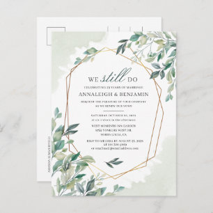 Vow Renewal Eukalyptus Greenery Geometric Wedding Einladungspostkarte