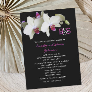 Vow Renewal Floral Gelbe Orchideen und Monogramm Einladung