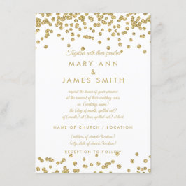 Vow Renewal Gold Imitats Glitzer Confetti White Einladung