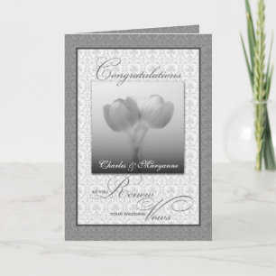 Vow Renewal Herzlichen Glückwunsch Silver Tulips Karte