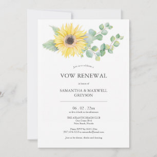 Vow Renewal Invitation Watercolor Sonnenblume Einladung