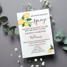 Vow Renewal Jahrestag Hochzeit rosa Zitronen Einladung