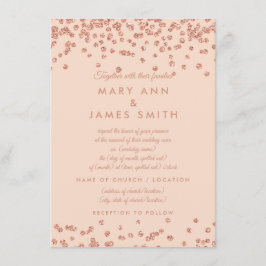 Vow Renewal Rose Gold Faux Glitter Confetti Blush Einladung