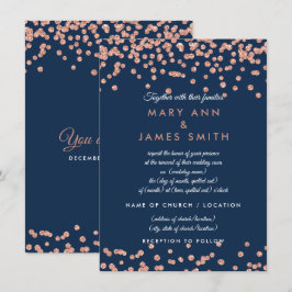 Vow Renewal Rose Gold Imitate Glitzer Confetti Mar Einladung