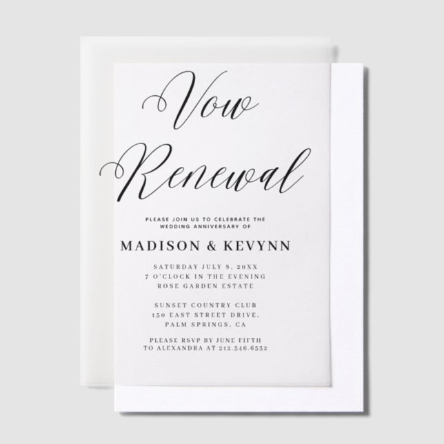 Vow Renewal Simple Black and White Typografy (Versetzt)