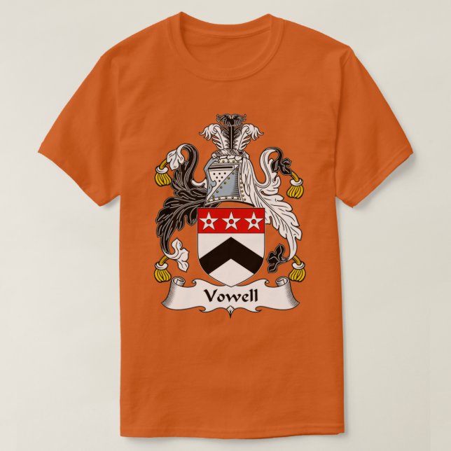 Vowell Coat of Arms Family Crest  T-Shirt (Design vorne)